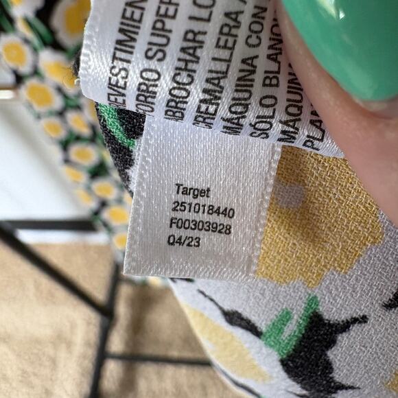 Diane Von Furstenberg Target Yellow Daisy Babydoll Mini Dress Summer Size 16 - Picture 7 of 8